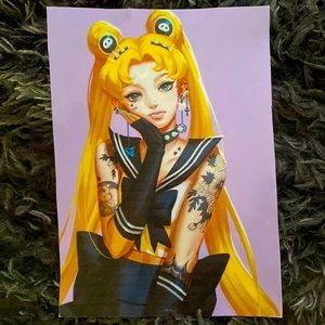 8 by 10" vinyl sailor moon sticker